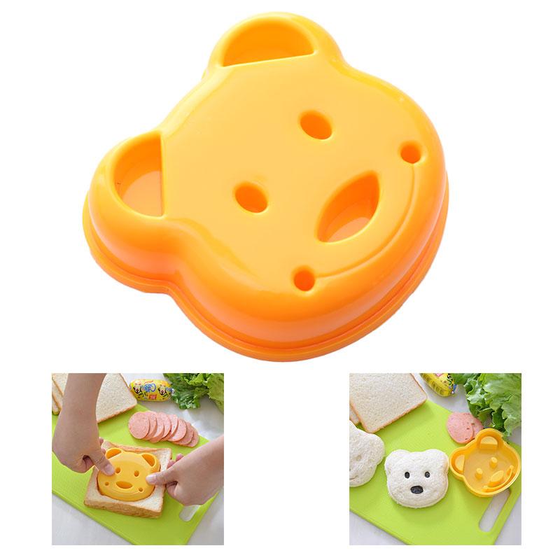 Khuôn làm bánh sandwich hình gấu nhỏ, khuôn nặn nổi cho bánh mì và bánh, máy…