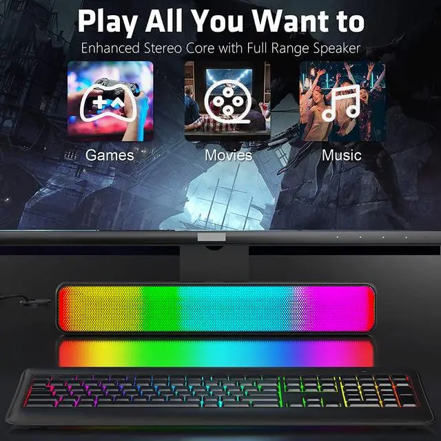 MAIKET Speaker Bluetooth Soundbar Super Bass Wireless Original RGB Music Box Full Bass Laptop Gaming -V9 Komputer Jam Pc 5
