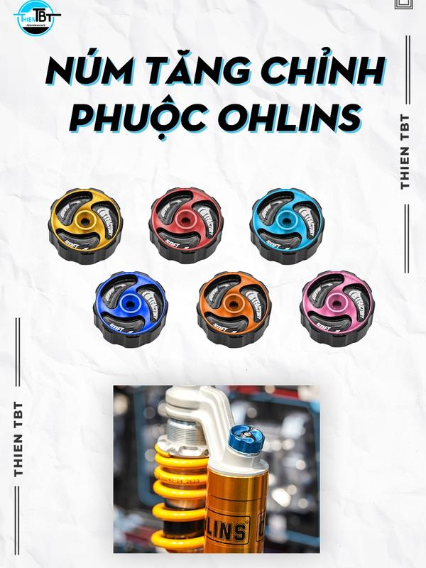 Phụ tùng Núm tăng chỉnh CNC cho phuộc OHLINS có bình dầu - chính hãng TBT FACTORY