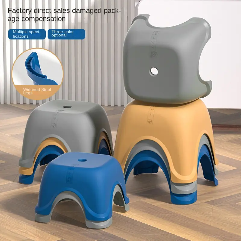 Bathroom small stool, household bathroom can be stacked with foot reinforcement, thickened load-bearing, baby shower anti slip storage stool
