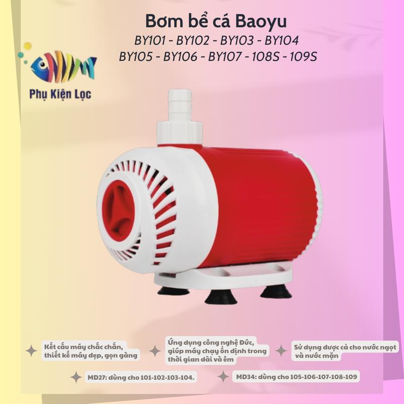Bơm bể cá BAOYU BY101 BY102 BY103 BY104 BY105 BY106 BY 107 108S 109S lọ  chồ
