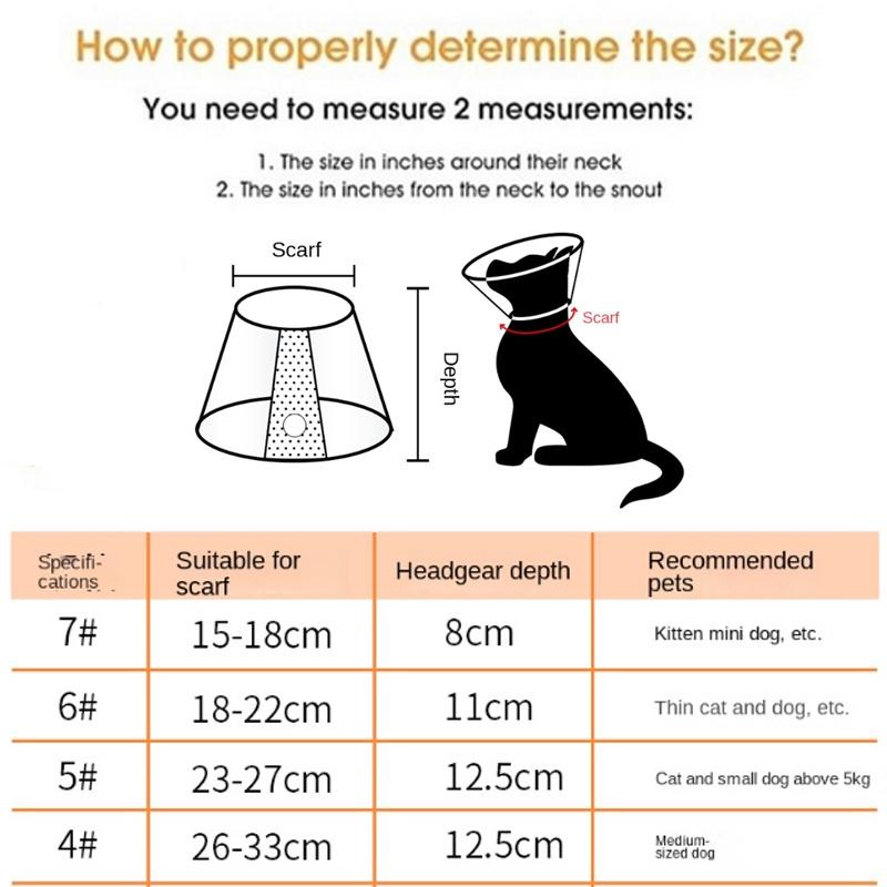 AimayaPet Adjustable Pet Collar Cone Collar E Collar Cat Cone Dog Collar Pet Headgear Pet Bite Prevention Mouth Healing Ring 2