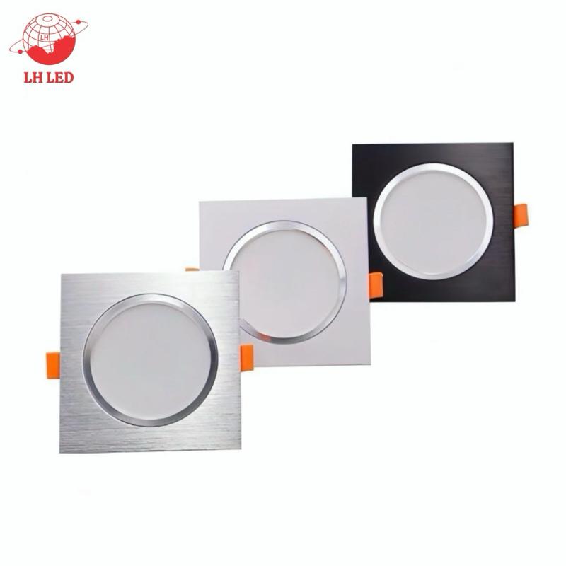LH LED Đèn âm trần vuông đế mỏng gọn công suất 7w ánh sáng trắng - vàng - trung tính 0