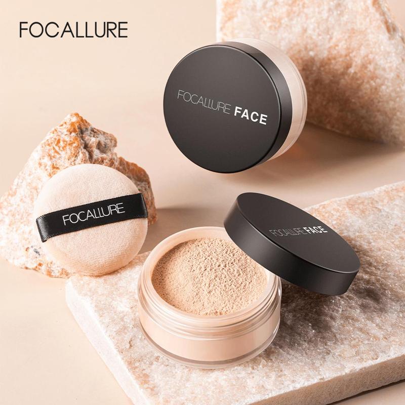 FOCALLURE Phấn phủ dạng bột trang điểm kiểm soát dầu trang điểm nền với 3 màu tùy chọn 7g
