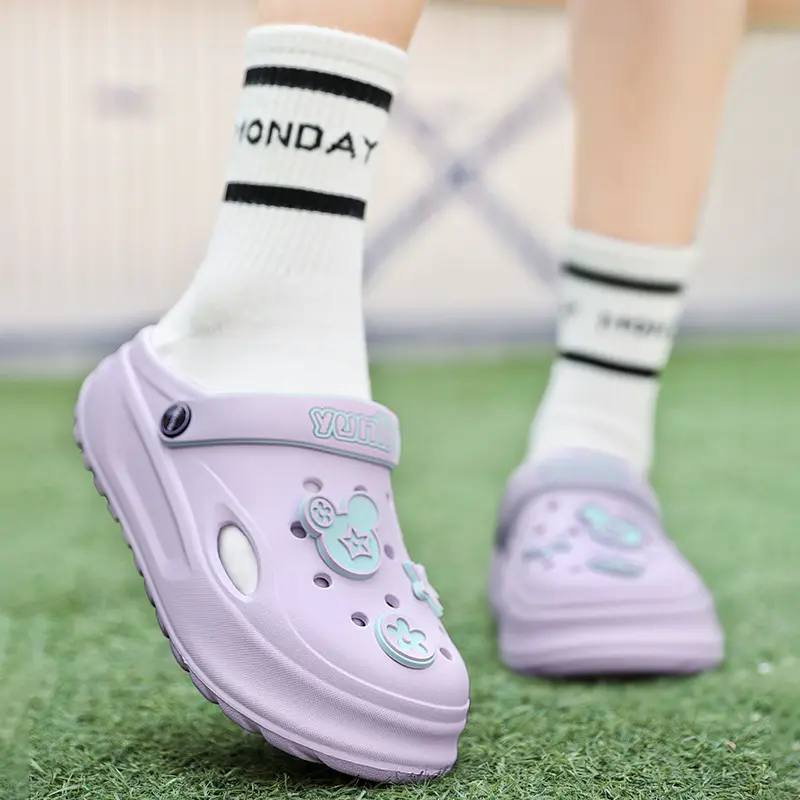 Dép cross nữ đẹp mới nhất 2025, Dép sục nữ sang chảnh YUNLIV full charm đế cao 3cm girl phố có quai hậu mềm êm nhẹ chân Shoes CROSS TREND 2
