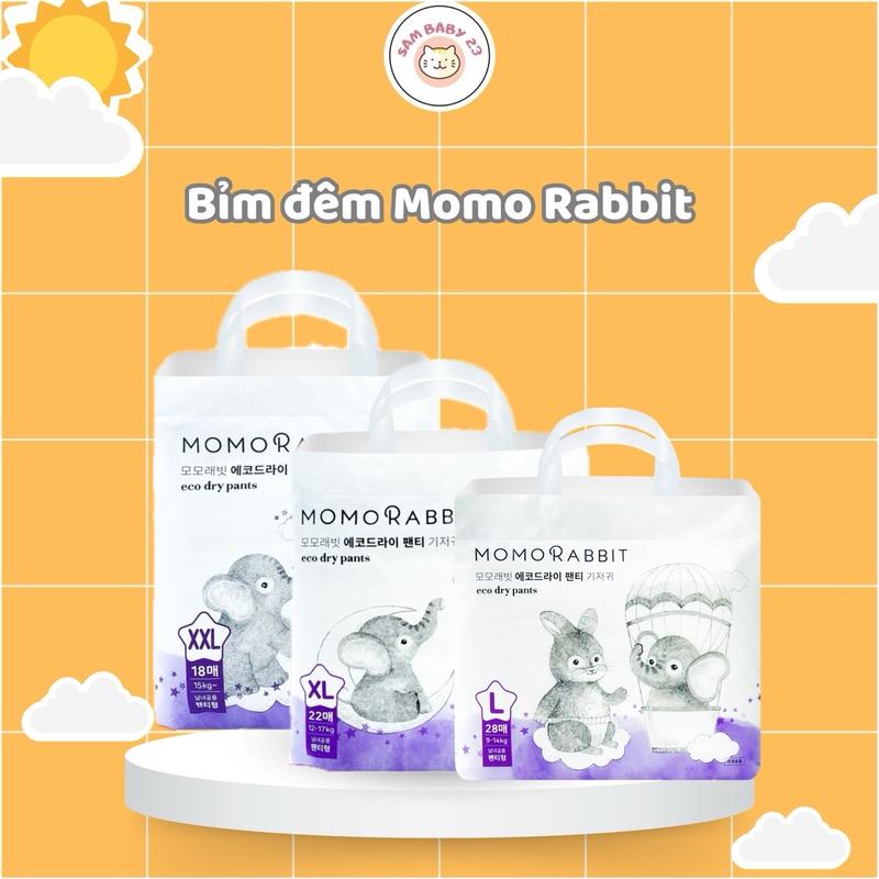 Bỉm ĐÊM Momo Rabbit nội địa Hàn Quốc size L28/XL22/XXL18 cho bé đóng đêm dài