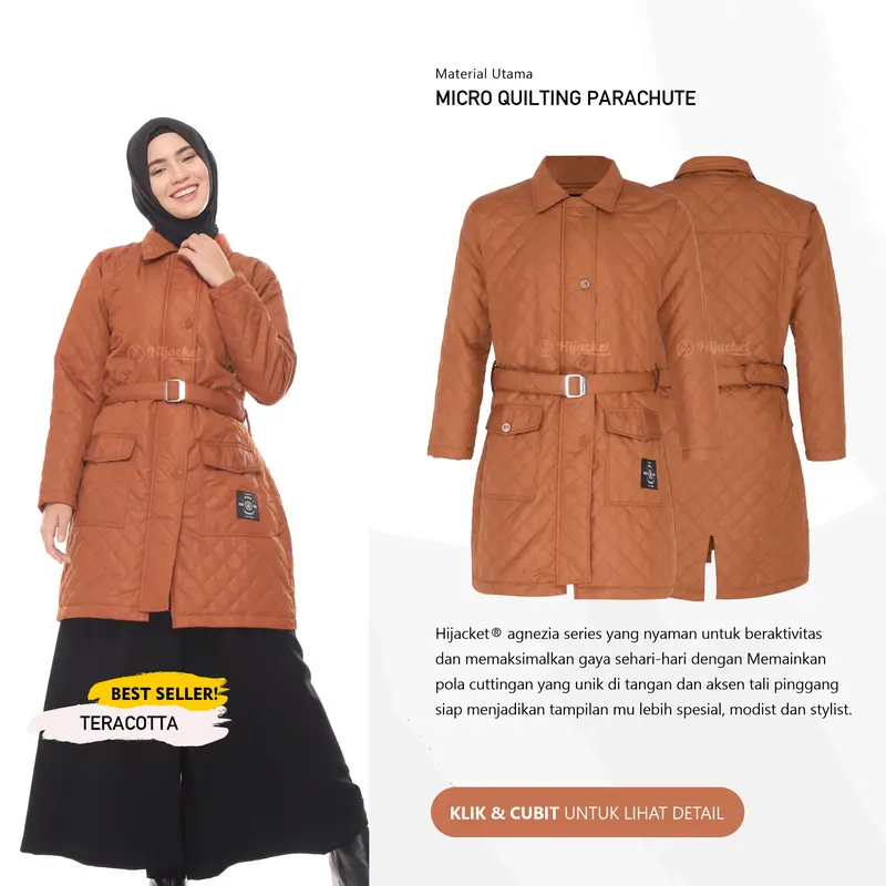 Hijacket Agnezia Series Wanita Muslimah Dewasa Waterproof 75% Trendy Kekinian 3