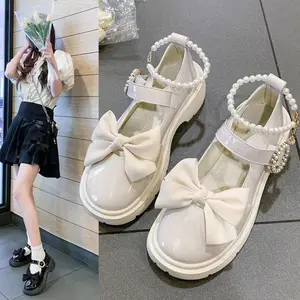 SK-053 FF Sepatu Docmart Cewek Pita Elegant Sepatu Kerja Wanita Korean Style Loafers Boots Casual