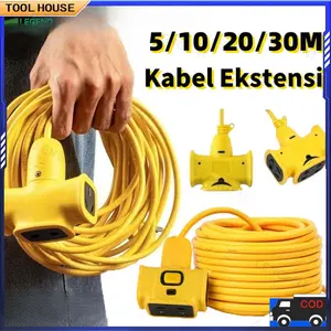 【COD】5-30m mtr Kabel Ekstensi 1.5 mm Cable Extension Sambungan Kabel Perlengkapan Perangkat Elektronik Electrical Tools/kabel extension/kabel panjang colokan/kabel 15 meter/kabel colokan/colokan listrik/sambungan kabel Tembaga Peralatan Kuning Bulat