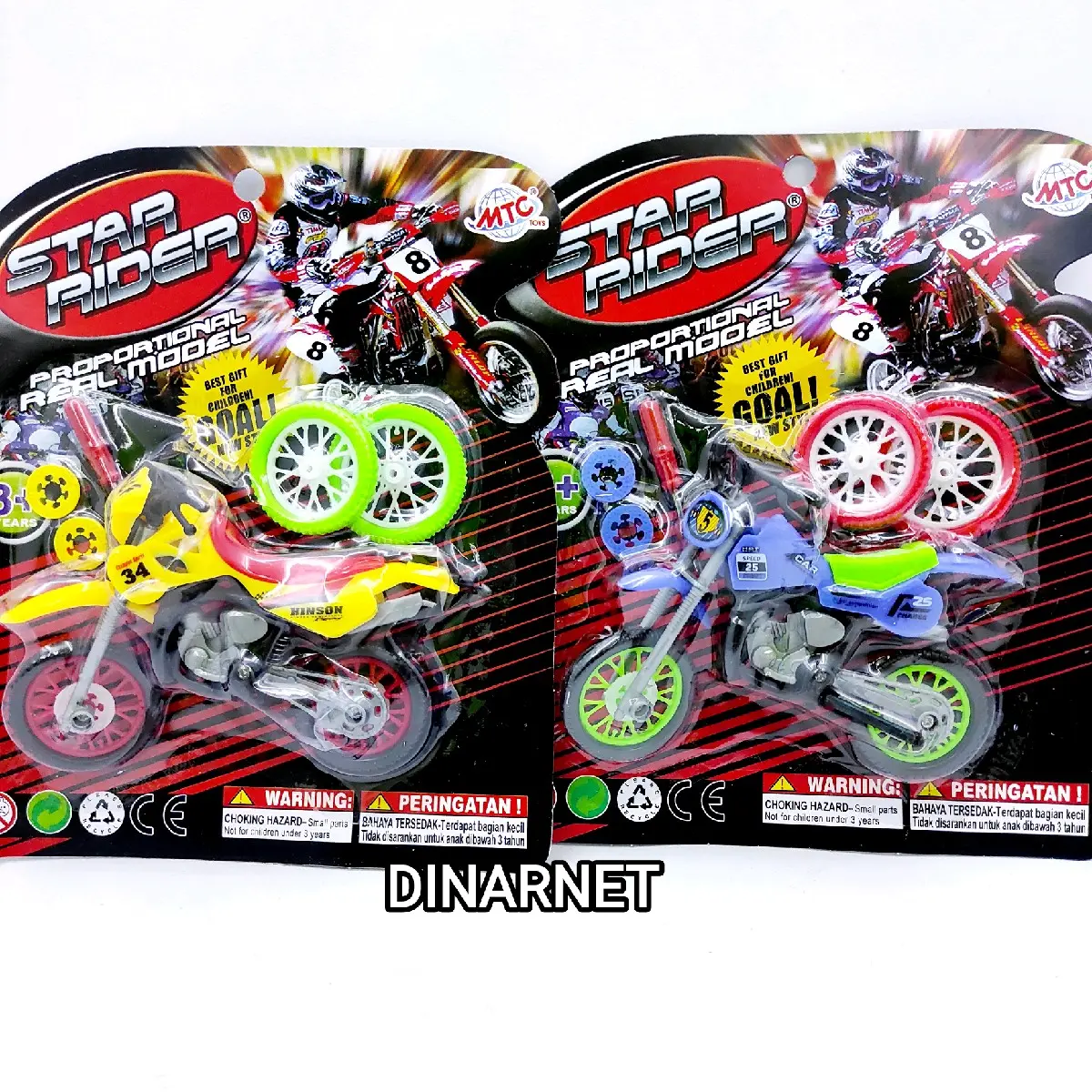 Mainan Motor Cross Plus 2 Pcs Ban Serep Bongkar Pasang Plastik Hadiah Anak Toy