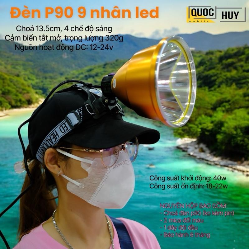 Đèn Soi Nấm Mối P90 9 Nhân Led choá 13.5cm mẫu mới 2025, 4 chế độ sáng kèm 2 choá đổi màu, cảm biến tắt mở quơ tay thông minh