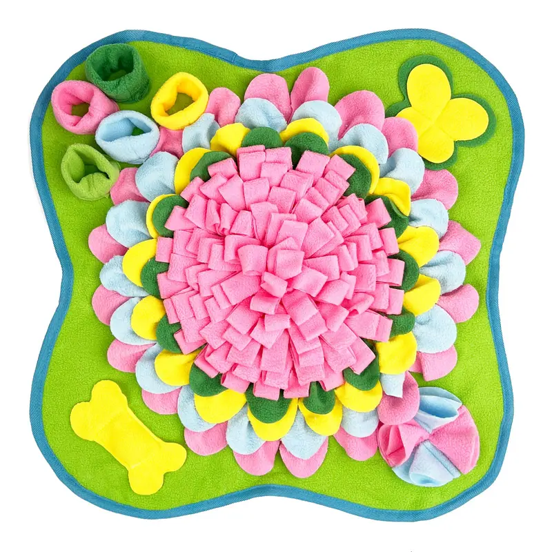 Flower Design Indestructible Pet Snuffle Mat, Pet Sniffing Pad, Pet Slow Feeding Mat, Interactive & Stress Relief Toy for Dogs, Dog & Cat Accessories, Valentine's Day Gift 6