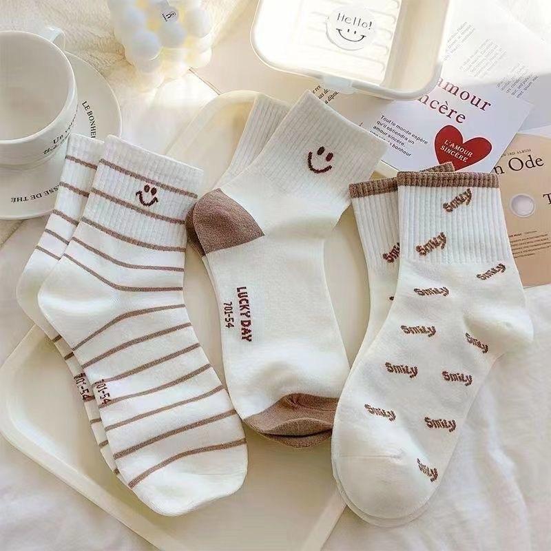 Sét 10 đôi Tất vớ nam nữ cổ lỡ trơn màu đen trắng BAsic Hàng Hiệu Phong Cách 3