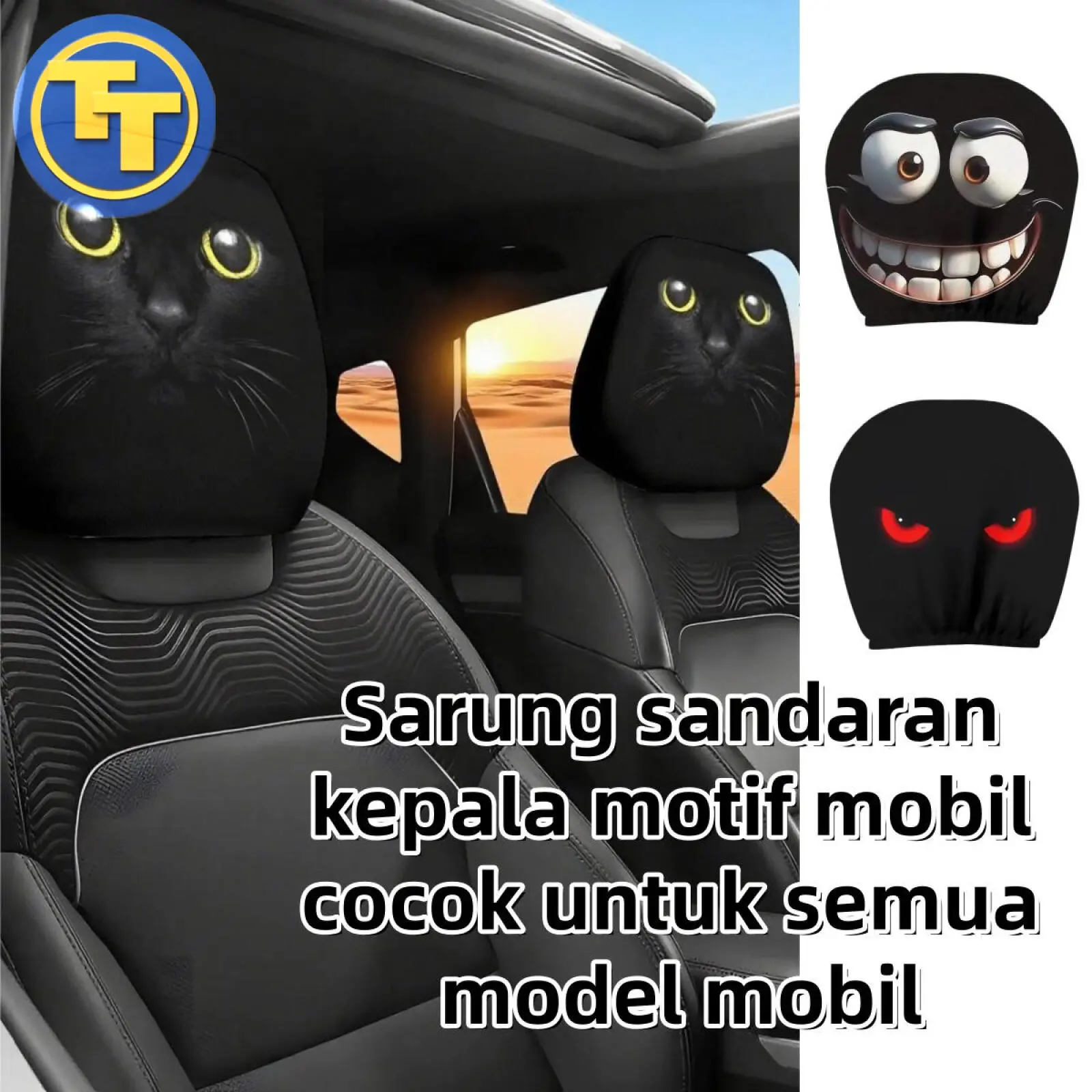 TesoTeam Sarung Sandaran Kepala Mobil Cetak Dua Sisi - Sarung Bantal Kursi Mobil/Sarung Sandaran Kepala Pasangan yang Lucu dan Menarik. Kain premium, lembut dan tahan debu, cocok untuk semua jenis kursi mobil, pas dan tidak mudah lepas.