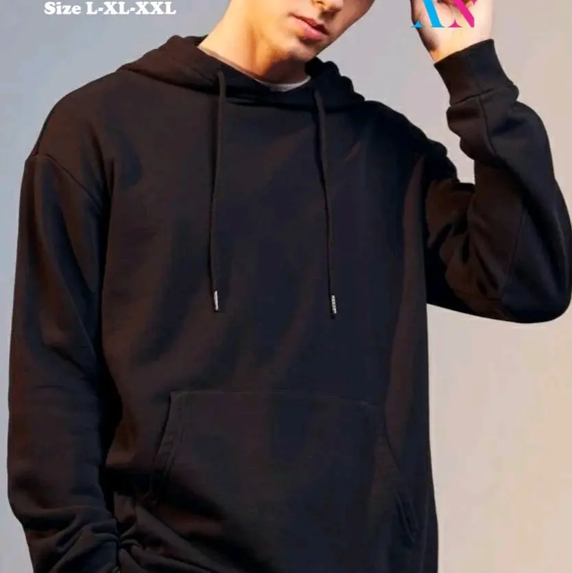 Hoodie Polos Fleece Pria Wanita Panjang Tebal Oversize Sweater
