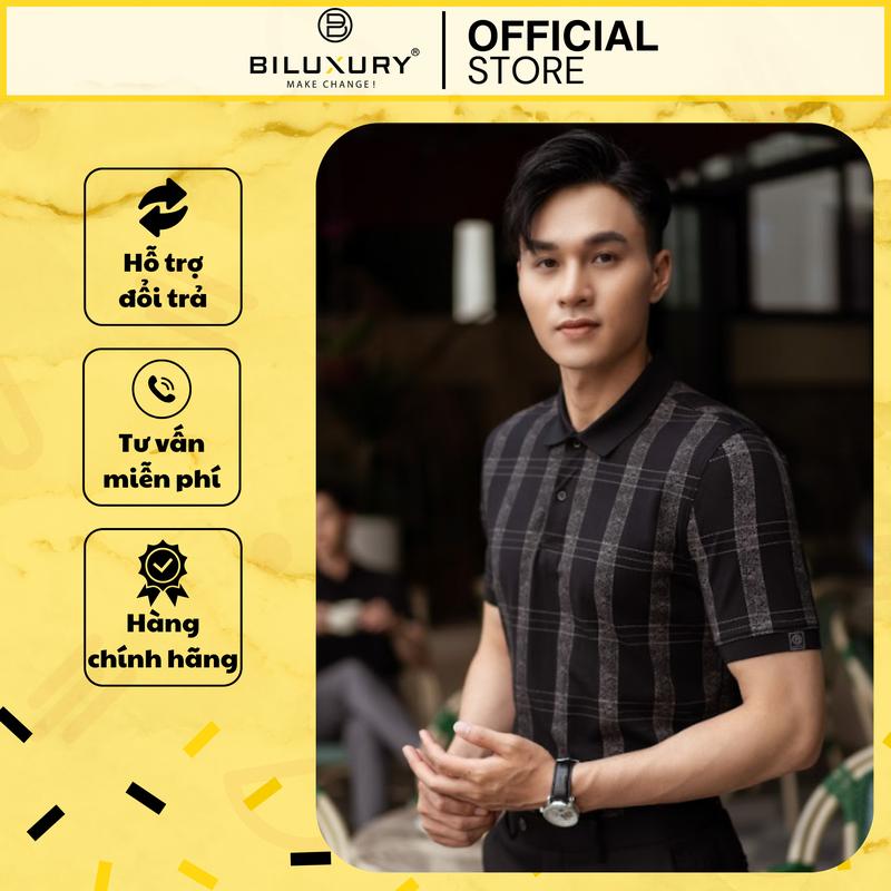 Áo Polo nam, áo thun cổ bẻ Biluxury vải cotton mềm mịn, thoáng mát, thấm hút mồ hôi chống nhăn 7APCH003 Menswear Top Shirt Có Cổ