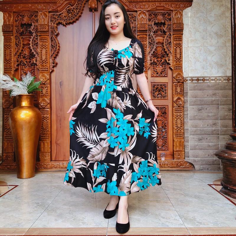 DRESS KERUT TALI DADA | DASTER BALI SANTAI KERUT KARET RAYON SUPER 1