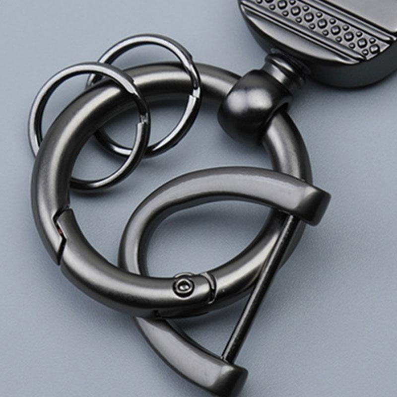Luxury Matte Leather Keychain Top-end Business Gift For Man Good Quality Black Brown PU Leather Car Key Keyholder Key Chain 4