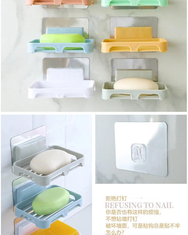 Product Introduction of Giá Để Xà Phòng, Treo Tường, Hai Lớp, Không Cần Khoan, Giá Để Xà Phòng Và Đĩa Bọt Biển, Phụ Kiện Phòng Tắm, Tự Dính, Đĩa 8