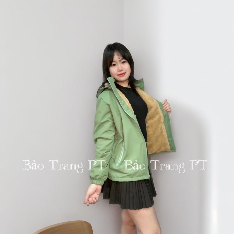  Áo khoác gió lót lông nữ cản gió giữ ấm đẹp 