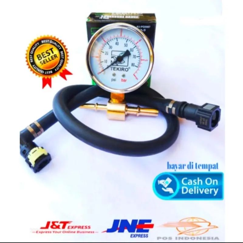 Fuel Pressure Gauge Tester fuelpum Alat Cek Ukur Tekanan Rotak Pompa bahan bakar minyak motor injeksi 6