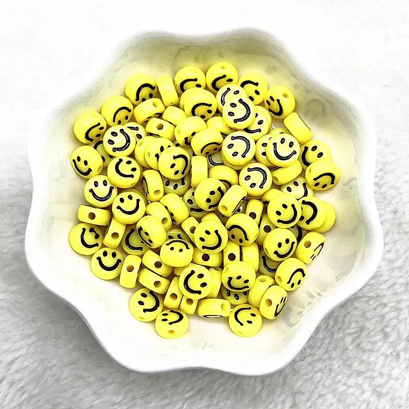 100 pc Manik Manik Smile Bulat Pipih Mote Emoji Smile Bentuk Bulat Bahan Craft Diy Ukuran 6mm Raziq 11 Store Kerajinan 4