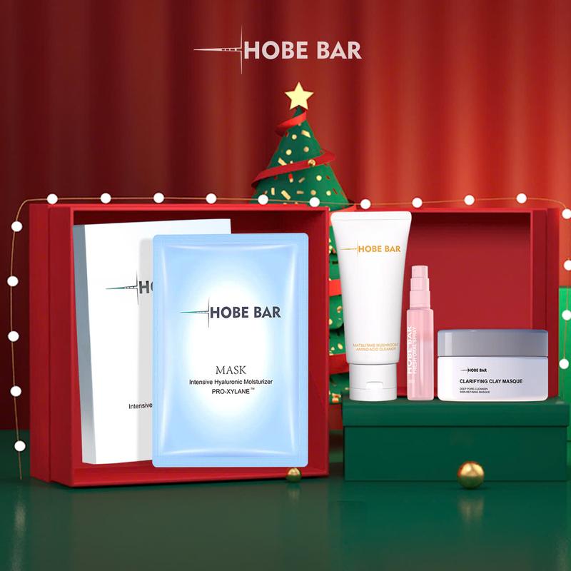 Bộ Sản Phẩm Đặc Biệt HOBE BAR Gồm Xịt Miệng Hương Đào + Sữa Rửa Mặt + Mặt Nạ Đất Sét + Kem Dưỡng Ẩm Mặt Nạ Hyaluronic Acid