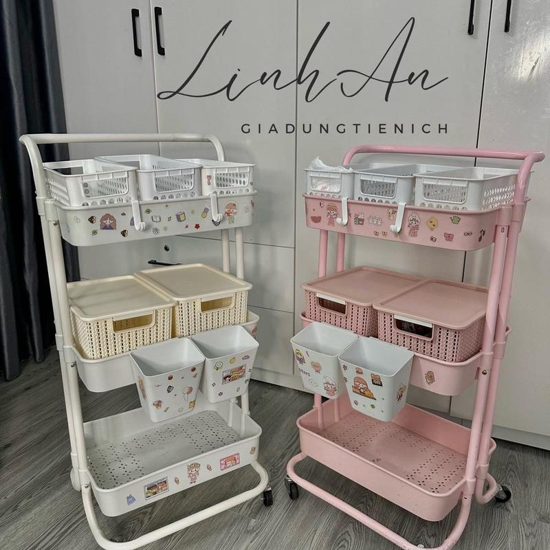 COMBO Kệ đa năng 3 tầng loai 1 - đựng đồ bỉm sữa - để đồ nhà tắm -  xếp đồ nai , chứa dầu gội (Hàng Trung) Kitchen