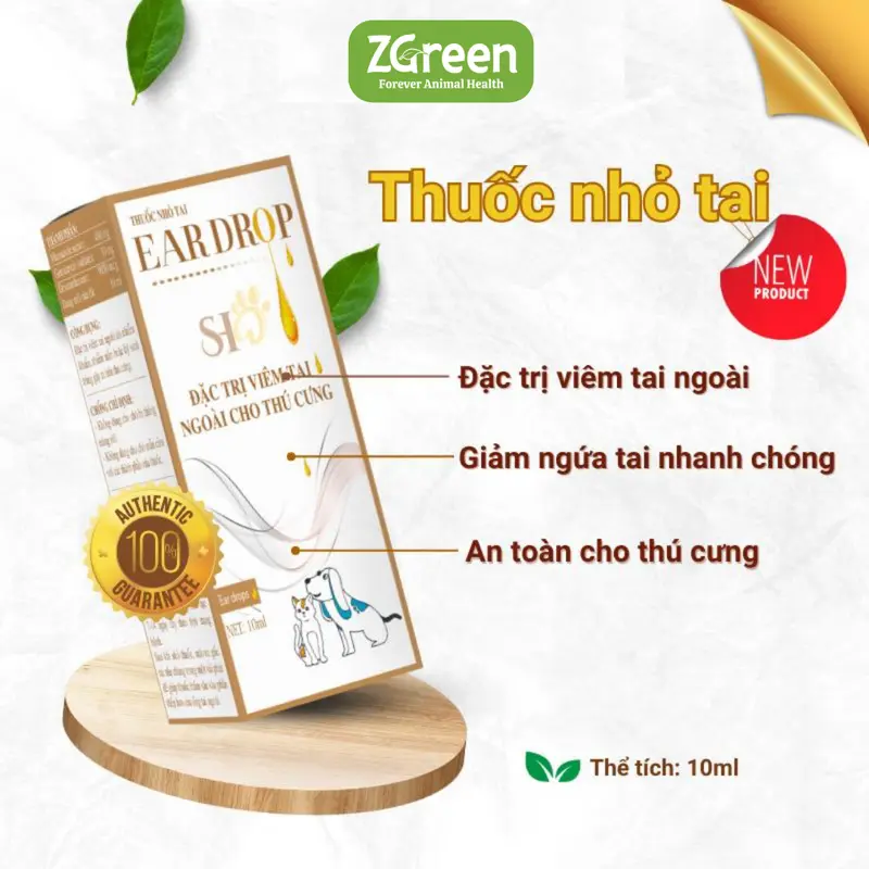 Dung dịch nhỏ tai cho chó mèo EAR DROP - viêm tai ngoài do viêm nhiễm, nấm - chai 10ml 1