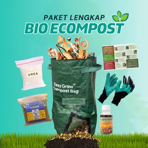 Bio Ecompost Paket Komposter Lengkap Compost Bag 80 Liter Easy Grow Pengurai Mikroba Tas Kompos