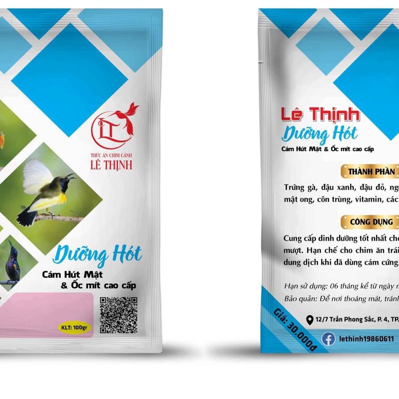 Combo 5 Gói Dưỡng Hót Lê Thịnh - Cám Hút Mật - Thức Ăn Chim Cảnh - Thương Hiệu Lê Thịnh
