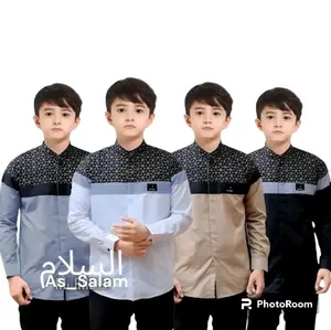 baju koko anak laki-laki lengan panjang batik senopati 9-15 th Muslim remaja