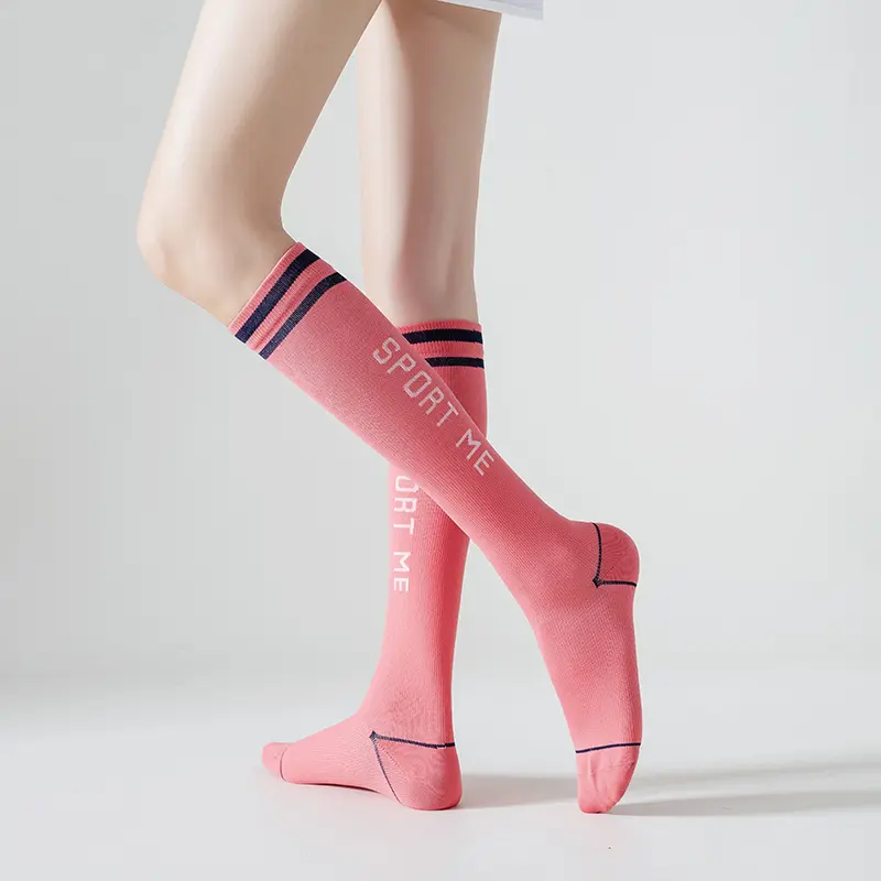 Stockings ladies spring summer fashion striped letter sports socks student casual fitness calf compression socks pilates  socks Quick-Dry Anti-Slip Yoga Socks