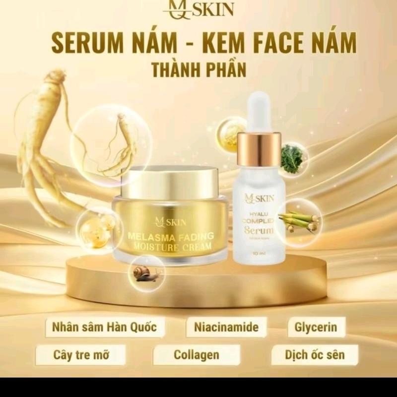 COMBO KEM CỐT NÁM MỚI + SERUM NÁM mới MQSKIN  HỖ TRỢ THÂM,  NÁM, TÀN NHAN , SẠM,  SKINCARE 0