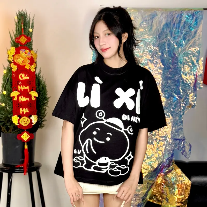 Áo thun GOD VIBE phong cách Unisex Nam Nữ form BOXY GTK160 Cotton Cổ Tròn Top 8