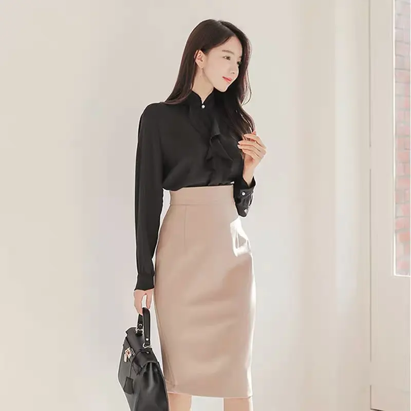 Chân váy công sở Chân váy bút chì dáng cơ bản có lót trong xẻ sau dài 68cm BC68 Susuclothing
