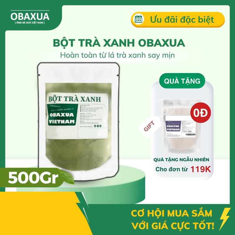 Bột Trà Xanh Obaxua Size lớn 250Gr, 500gr - Mặt nạ bột đắp mặt dưỡng da mặt và body