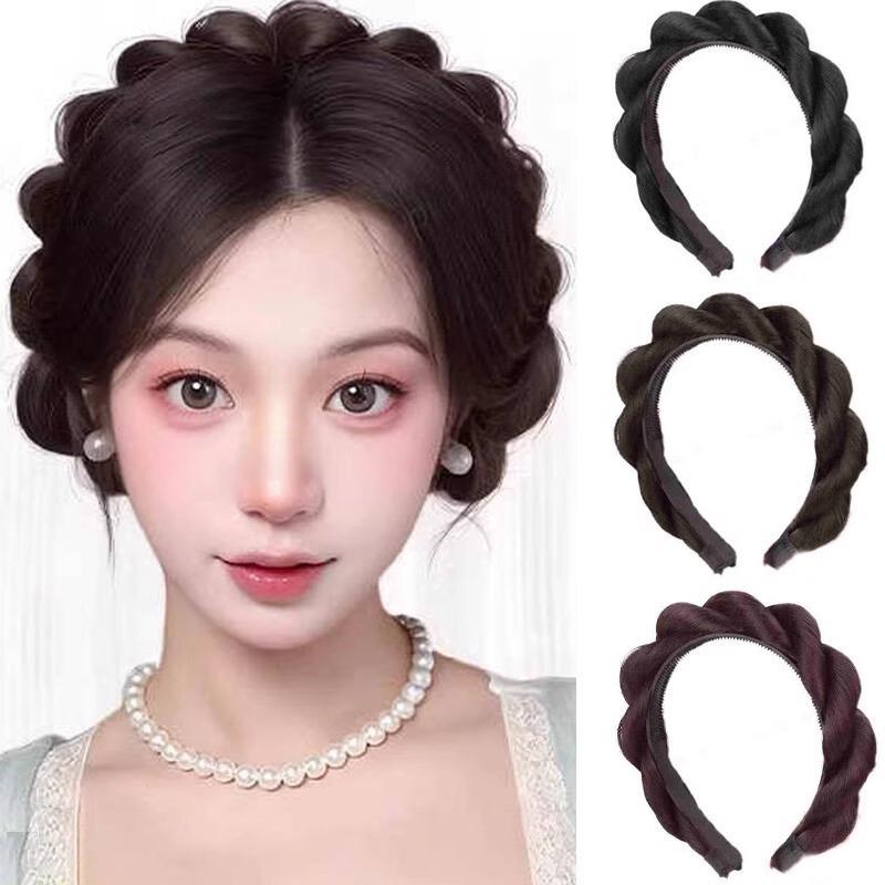 Băng Đô Tóc Giả Tổng Hợp, Dành Cho Nữ, Bện Tóc, Vô Hình, Thời Trang, Phụ Kiện Tóc, Phong Cách Bohemian, Băng Đô Tóc Tự Nhiên, Thích Hợp Cho Bữa Tiệc 1