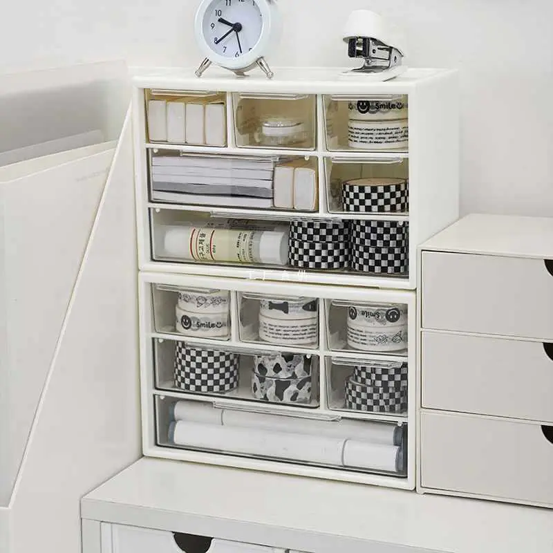 Tủ Hộp Cute Mini 6 Ngăn Lớn Nhiều Màu  Đựng Đồ Lặt Vặt Decor Bàn Học RECO 8