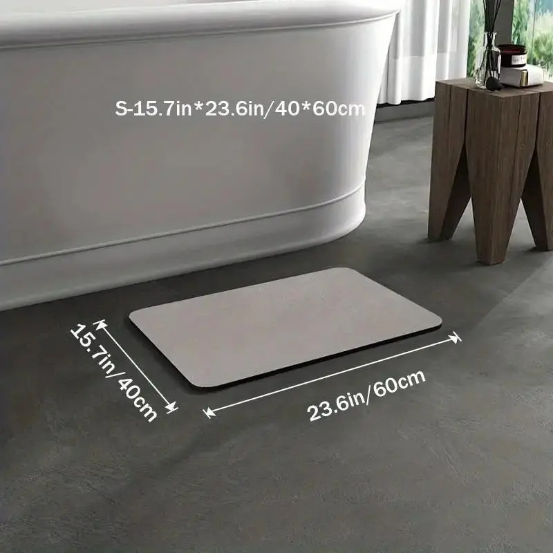 Diatomite Bath Mat, 1 Count Non-slip Quick Dry Bath Mat, Absorbent Bathroom Mat, Bathroom Accessories, Home Supplies 4