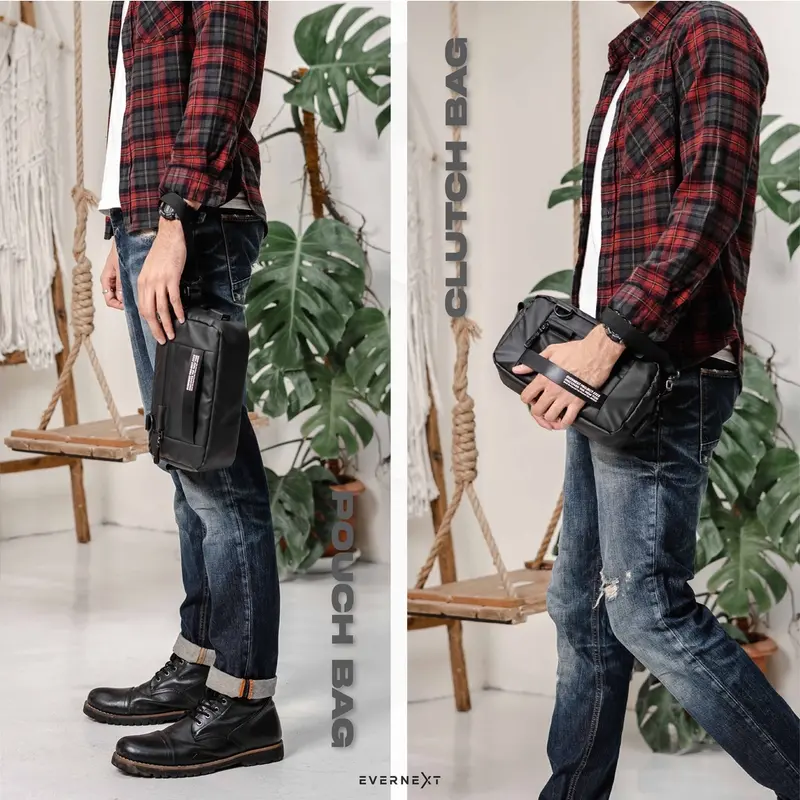 Evernext - Clutch Bag Pria Anti Air Pouch Bag Waterproof Pria Sling Bag Felix Pria Tas Selempang Distro Pria 4