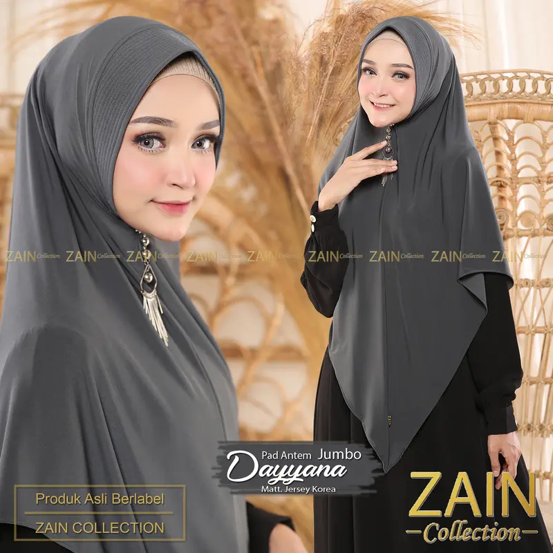 ZAIN - Kerudung Bergo Syar'i Dayyana Jumbo Jilbab Soft Pet || Hijab Syari ZAIN COLLECTION  High Quality 0