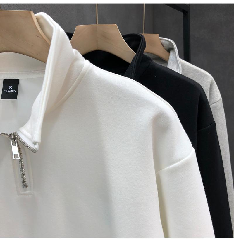 Product Introduction of Everyday Joker Half Zipped Stand Collar Sweater Men Trendy Brands Early Autumn Coat 2024 Spring and Autumn New Men's Coat 4