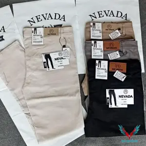 celana panjang chinos premium original  Hitam Katun-fitting chino grey