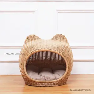 RUMAH KUCING / TEMPAT TIDUR KUCING ROTAN (HONEY)