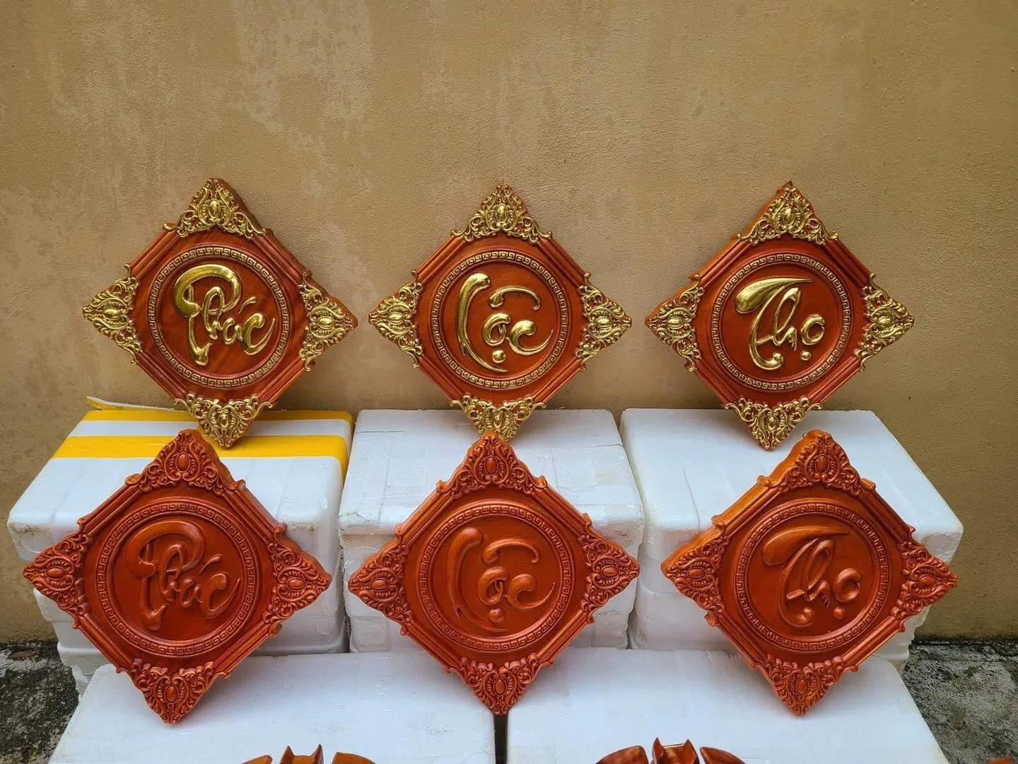 Bộ chữ Phúc Lộc Thọ gỗ tự nhiên