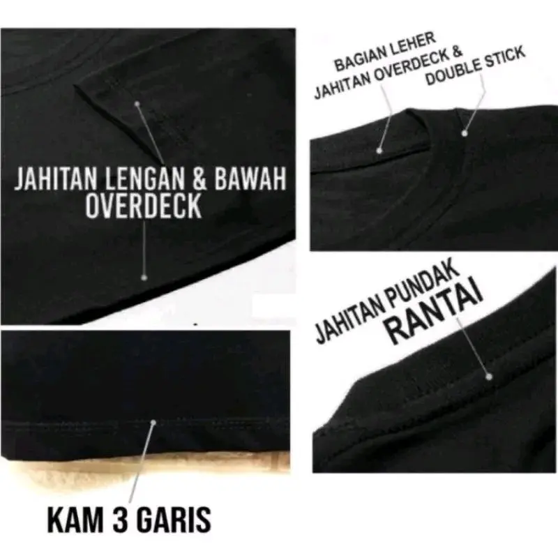 KAOS SUNDA DISTRO KATUN COMBED24S Katun Katun Baju Combed Motif Pendek 3
