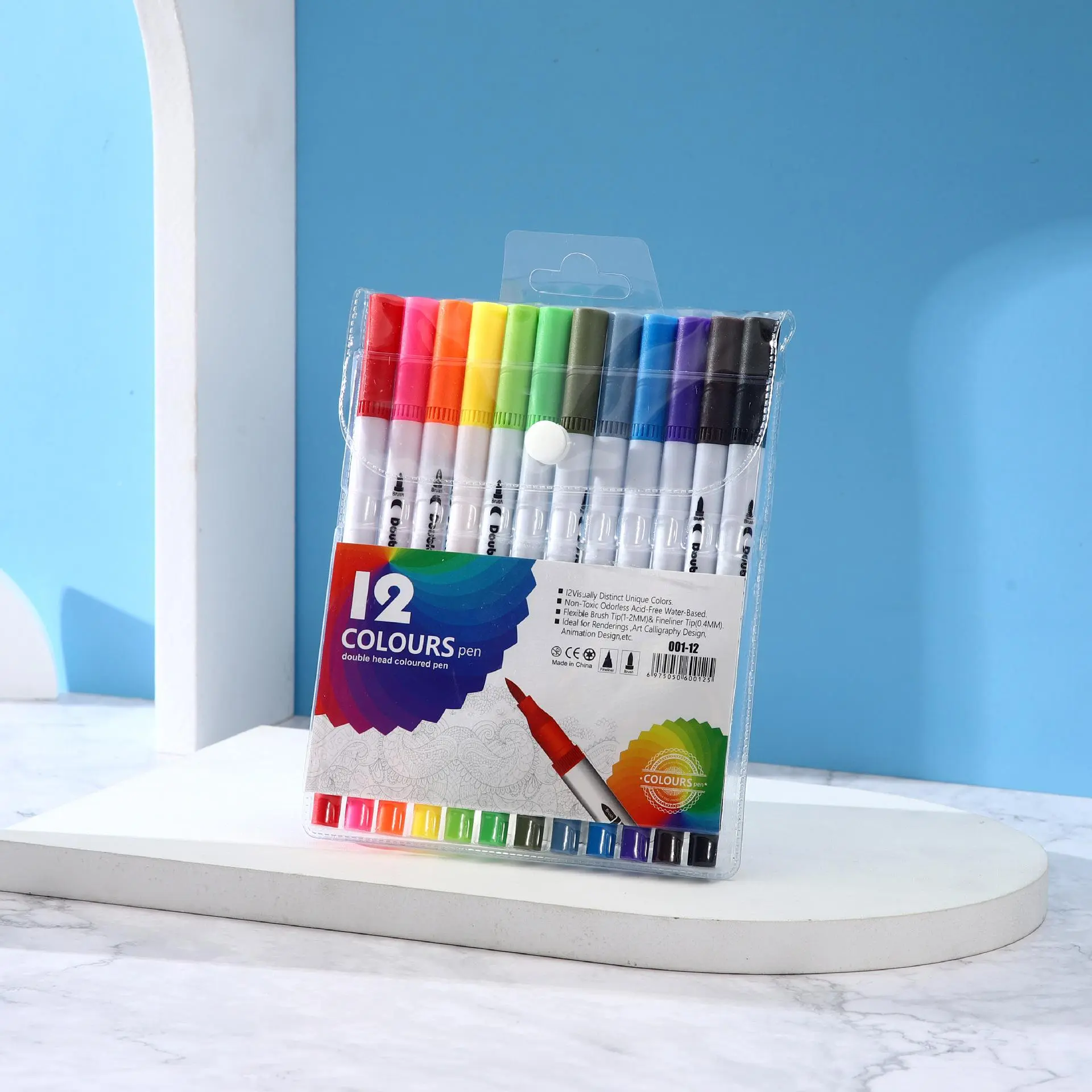 12pcs/set Watercolor Brush Pen, Double-ended Watercolor Marker Pen Set, Watercolor Brush Pen For Painting Drawing Graffiti