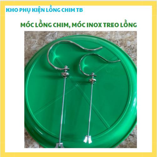MÓC LỒNG CHIM, MÓC INOX (KÈM CHÉN THỚT) TREO LỒNG (2 SIZE) 0
