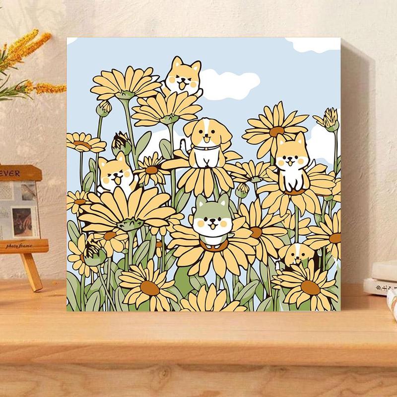 Product Introduction of Cartoon Tulip Animal Oil Painting Toy DIY Handmade Flower Coloring Painting 41
